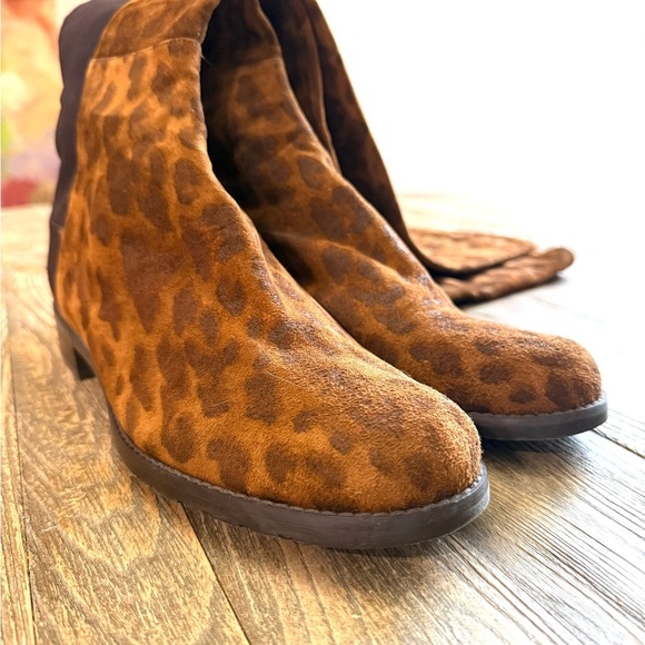 Stuart Weitzman Brown Cheetah Over-the-Knee Boots With Stretchy Back - Picture 9 of 12